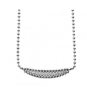 LAGOS SILVER CAVIAR SPARK HALF-MOON DIAMOND NECKLACE